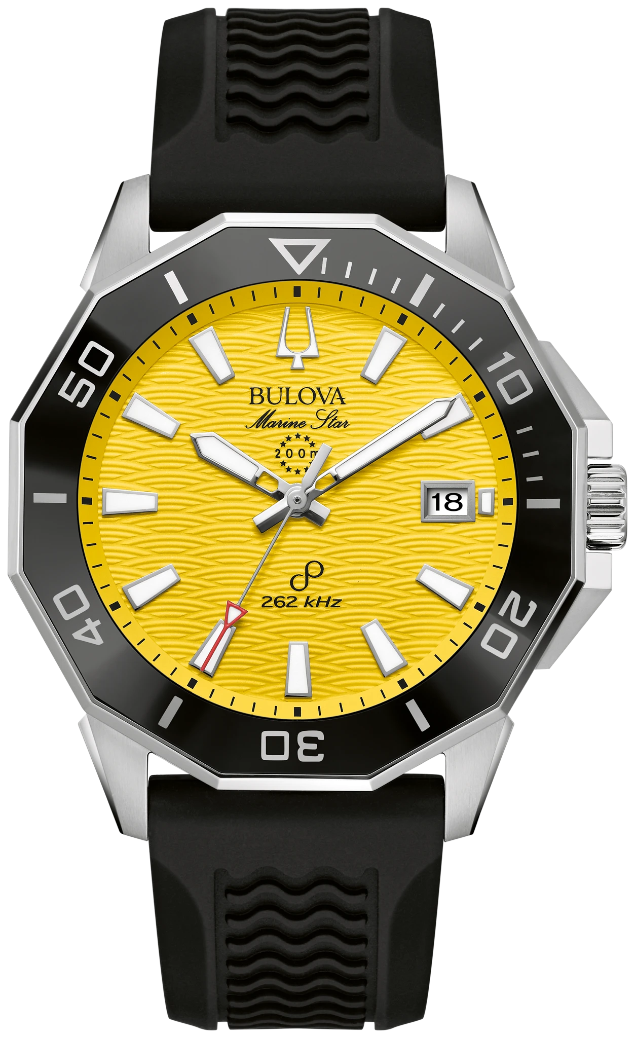 Yellow Dial Silicone Strap Marine Star 96B431 | Bulova